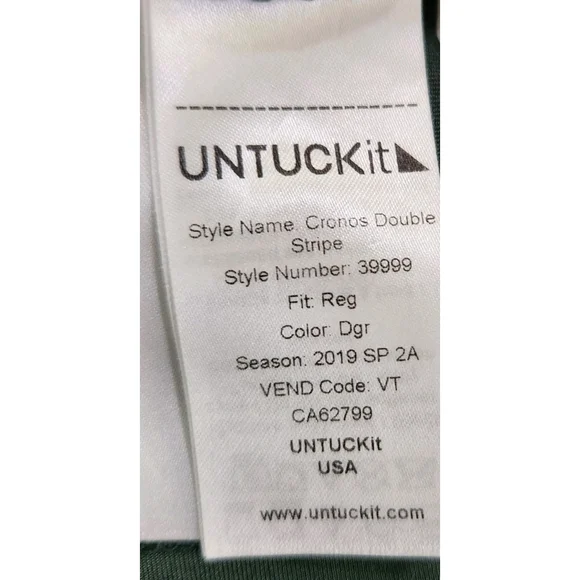 Untuckit Polo Shirt Mens Large Golf Cronos Double Stripe Short Sleeves - Picture 9 of 9